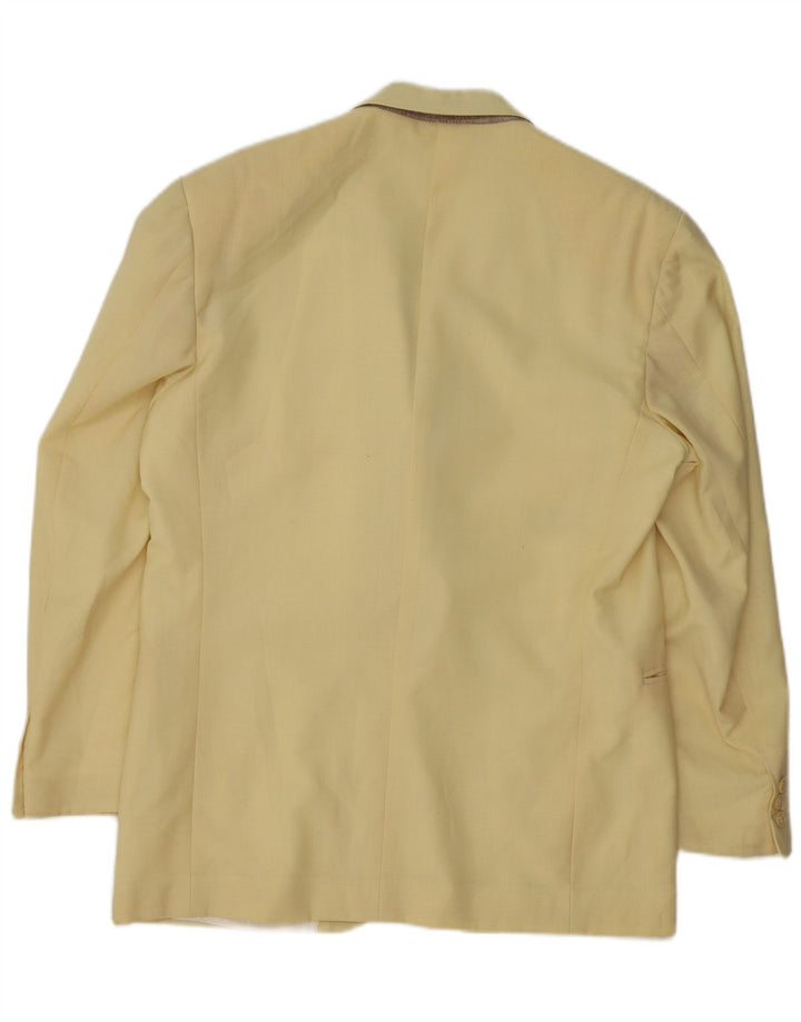 Jaqueta blazer masculina Renato Balestra com 2 botões IT 50 grande lã amarela