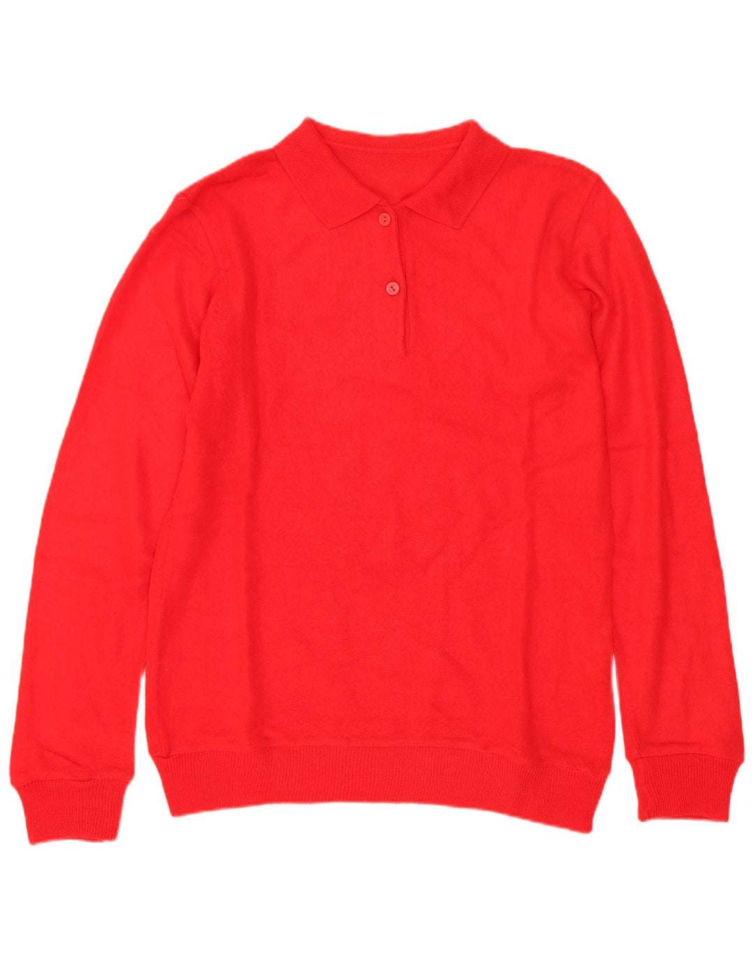 Suéter feminino vintage com gola polo IT 42 poliacrílico vermelho médio