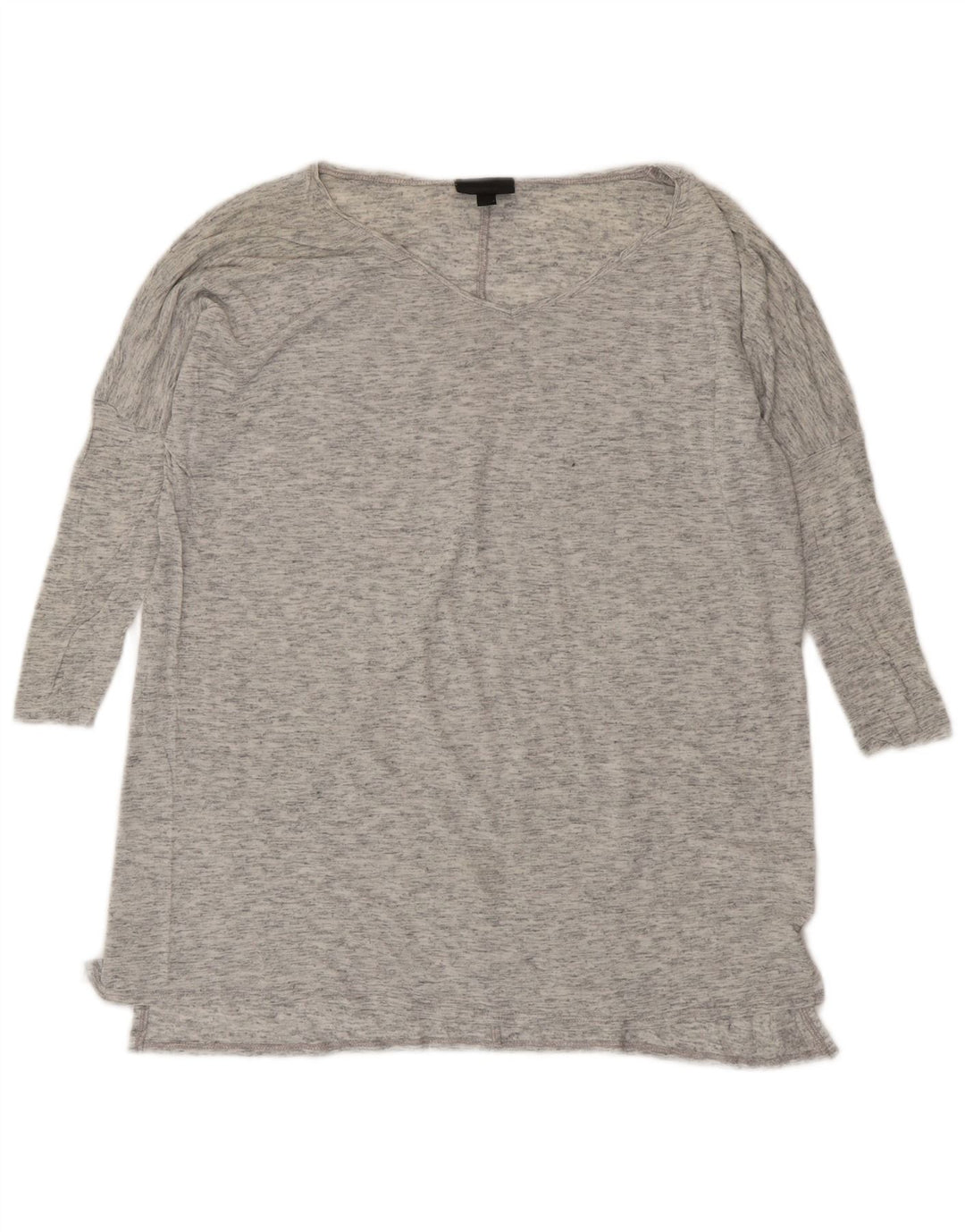 Topshop feminino oversized manga 3/4 Reino Unido 8 viscose manchada cinza pequena