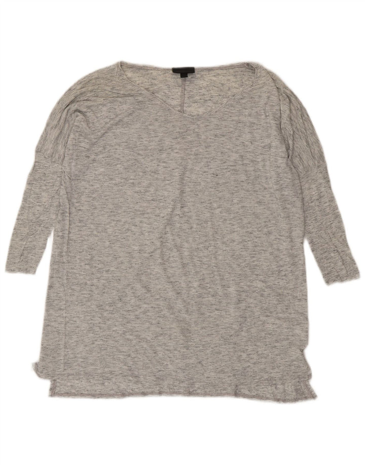 Topshop feminino oversized manga 3/4 Reino Unido 8 viscose manchada cinza pequena