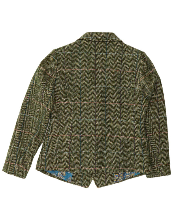 Jaqueta blazer feminina de 5 botões Joe Browns UK 14 grande verde houndstooth