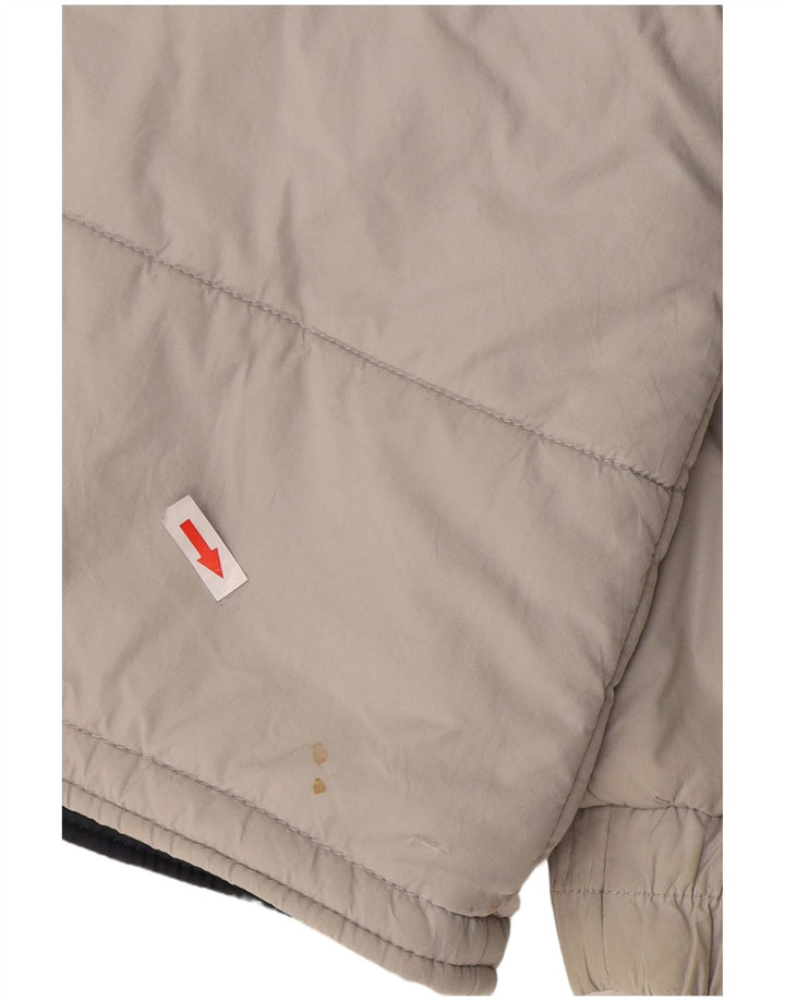 Jaqueta masculina Fila com capuz acolchoada UK 38 algodão cinza médio