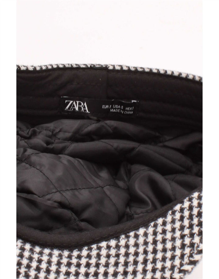 Zara Boné Newsboy Feminino Pequeno Preto Houndstooth