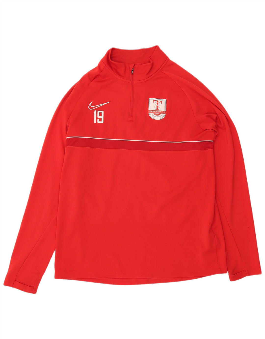 Moletom masculino Nike Dri Fit gráfico com zíper e gola alta vermelho