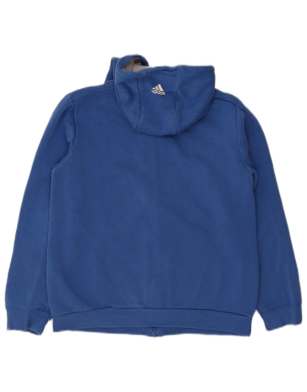 Suéter Adidas Boys Graphic Zip com capuz 11-12 anos algodão azul
