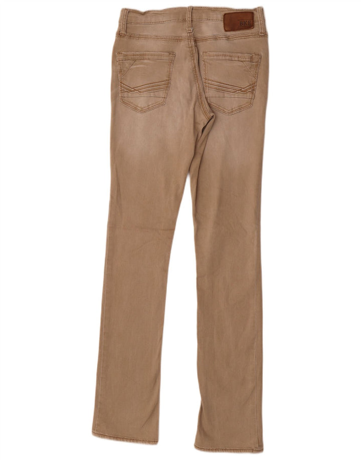 Jeans retos femininos BKE W30 L34 algodão marrom