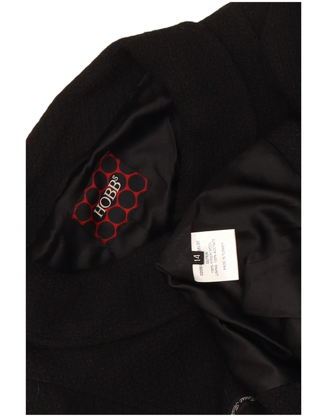 Jaqueta Bolero Feminina Hobbs Reino Unido 14 Lã Virgem Preta Média