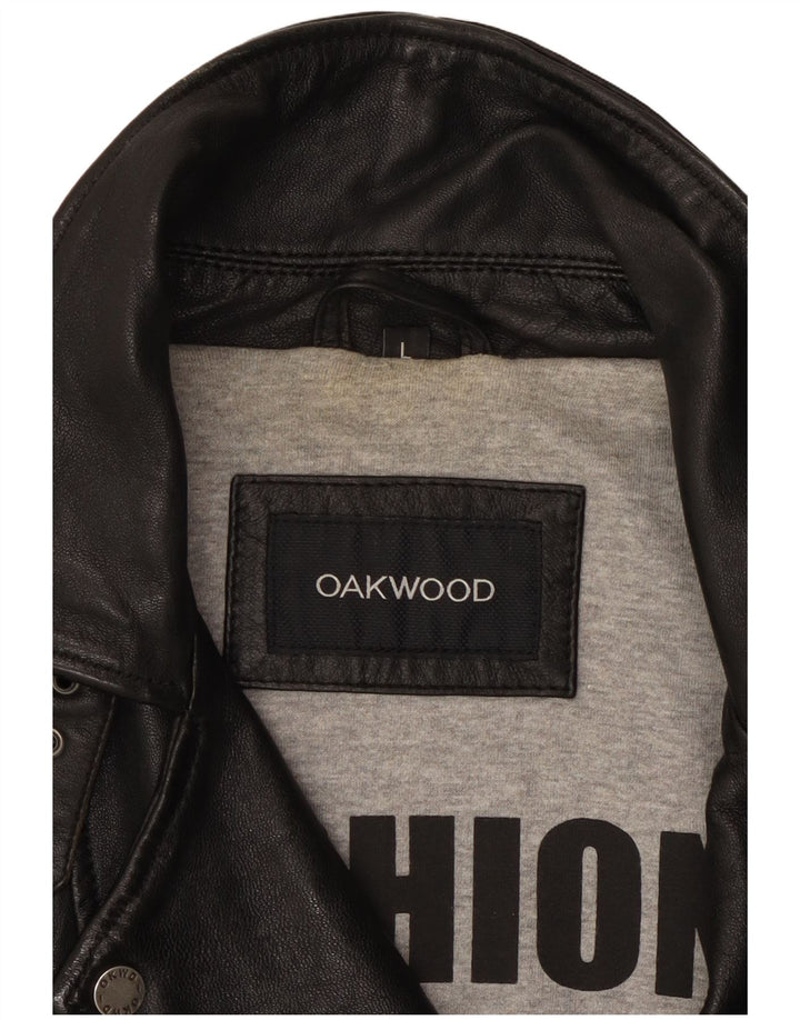 Jaqueta feminina de couro para motociclista Oakwood Reino Unido 14 grande couro preto