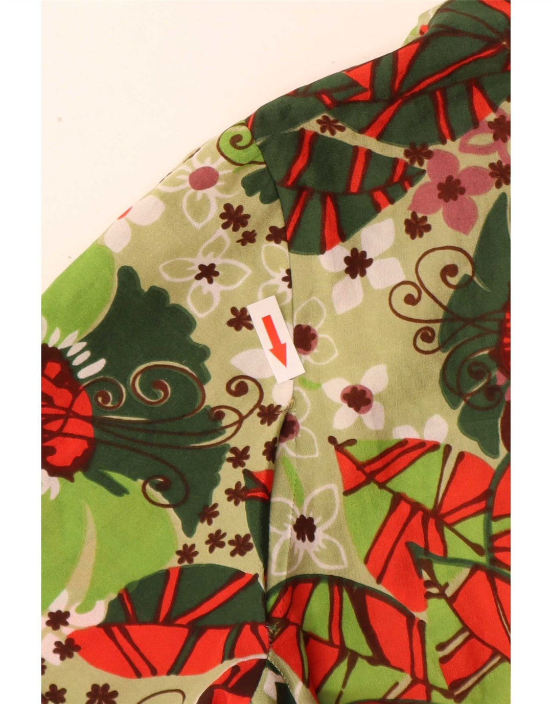 Vestido básico feminino vintage UK 16 grande floral verde