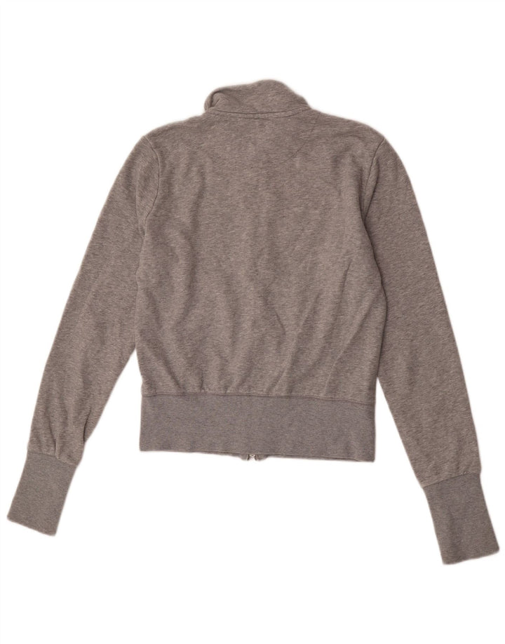 Nike Womens Tracksuit Top Jacket UK 10/12 Médio Cinza Flecked Algodão