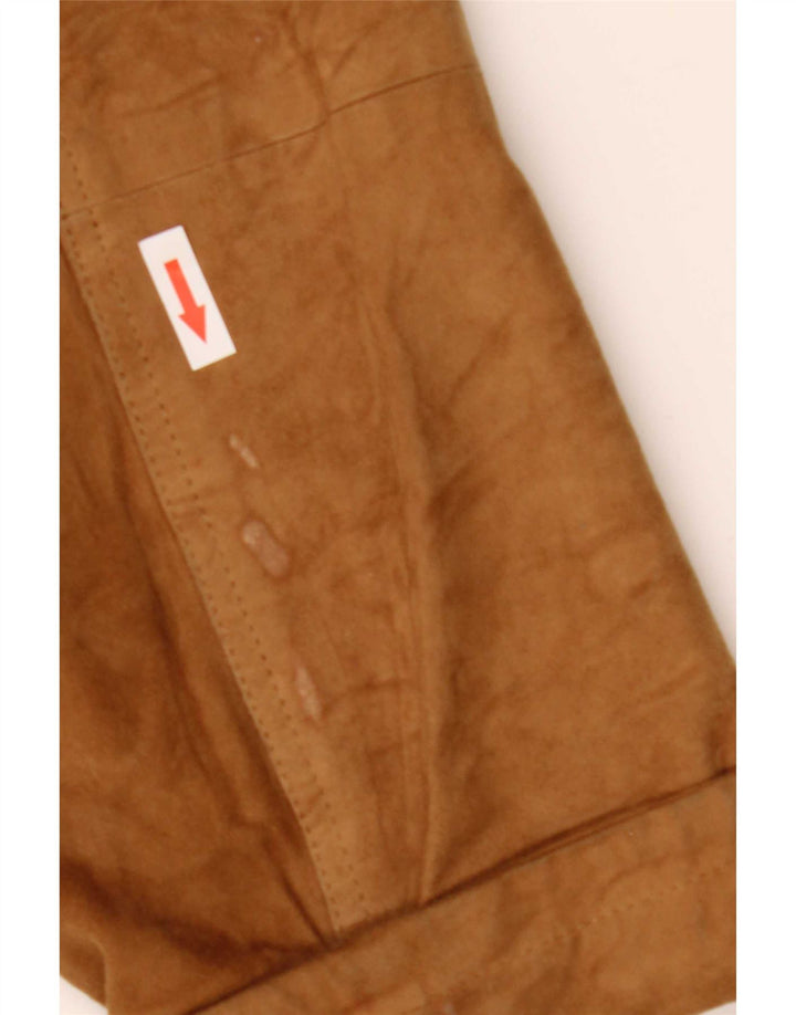 Jaqueta feminina vintage de camurça IT 52 2XL couro bege