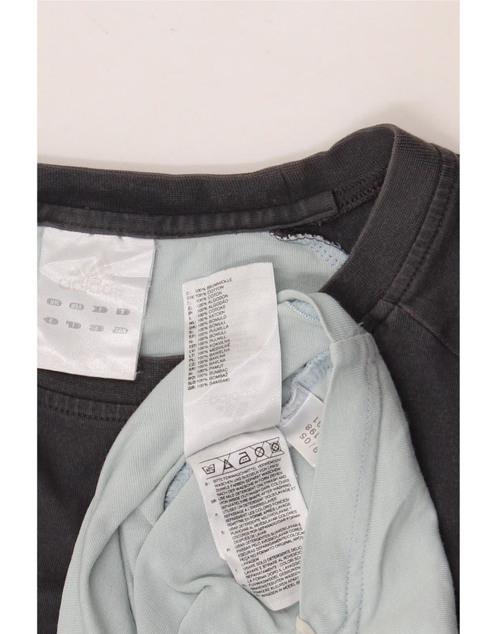 ADIDAS Mens Top Manga Longa Grande Azul Colourblock Algodão