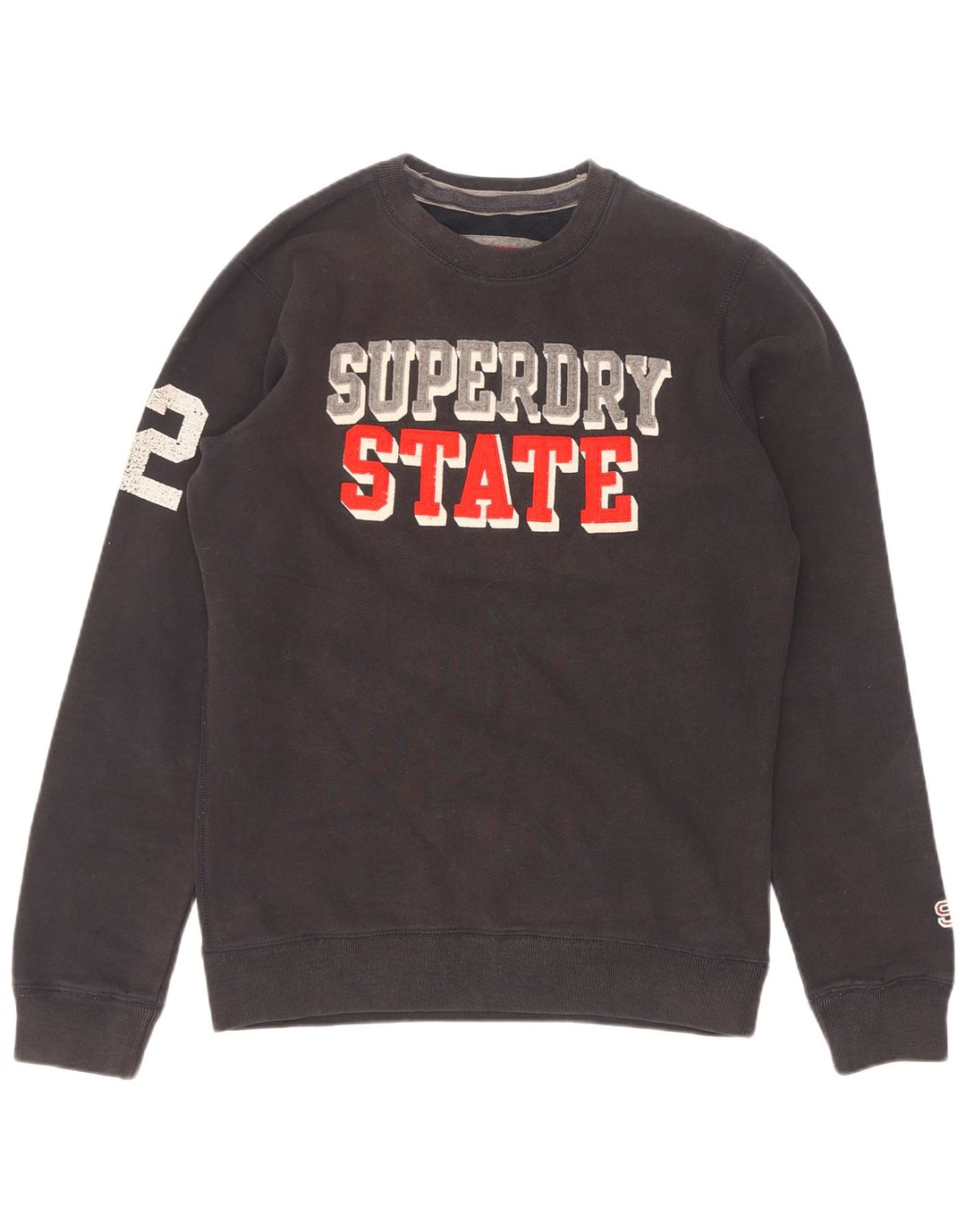 Superdry moletom gráfico masculino jumper pequeno algodão preto
