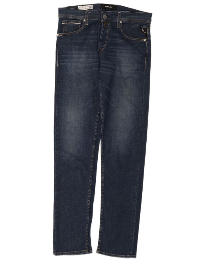Replay Jeans Grover Slim Feminino W30 L32 Azul Marinho