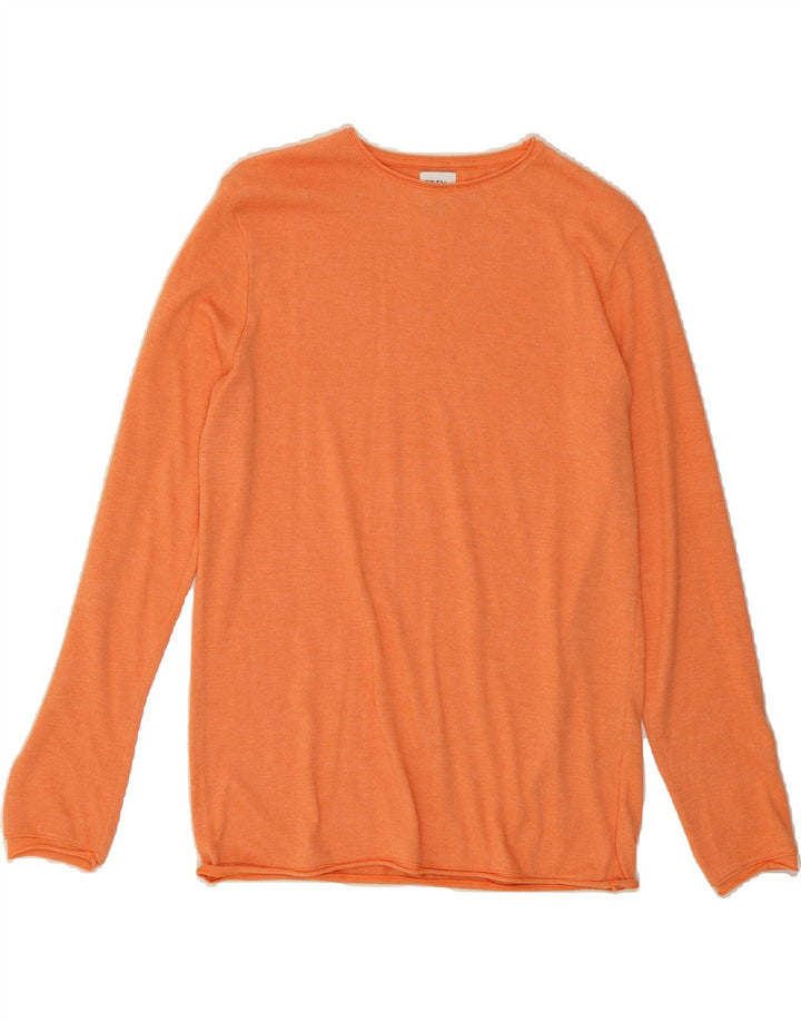 ZARA Womens Crew Neck Jumper Sweater UK 10 Small Orange Cotton Vintage Zara and Second-Hand Zara from Messina Hembry 