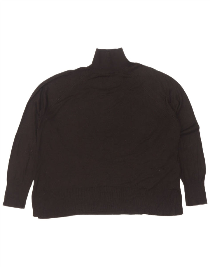 Suéter feminino Zara com gola tartaruga Reino Unido 14 viscose preta média