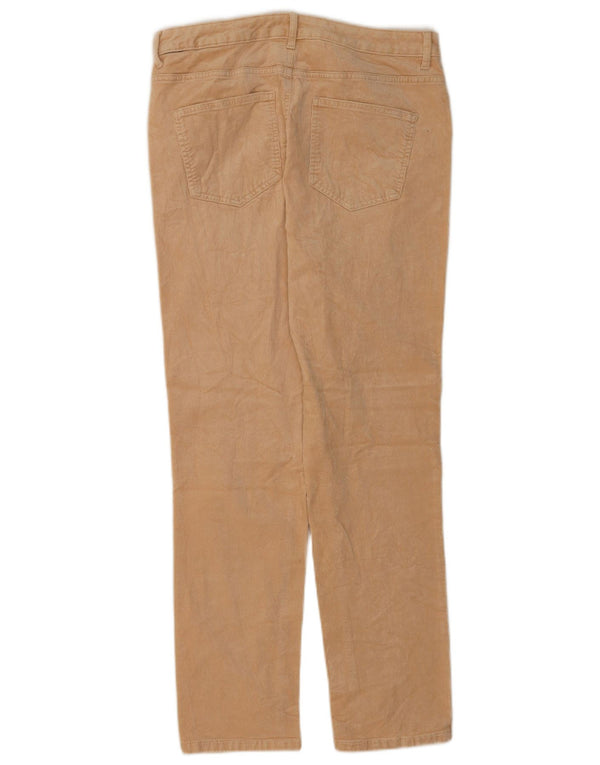 Calça feminina de veludo cotelê Marks & Spencer UK 16 grande W34 L30 bege