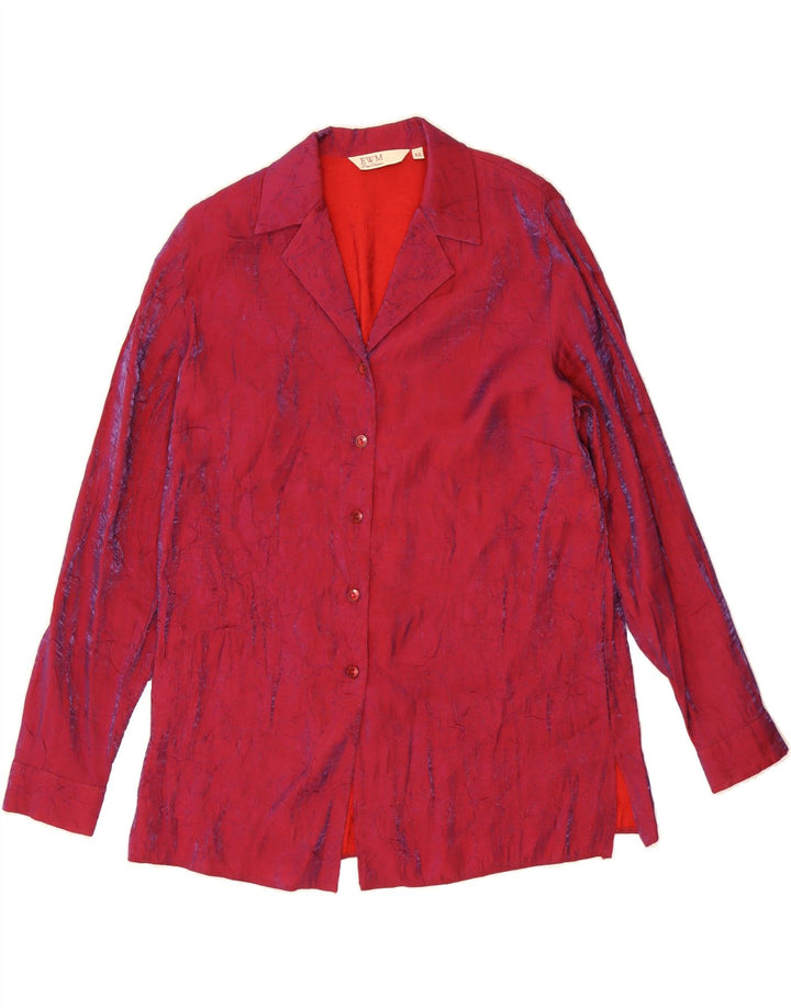 EWM Womens Shirt Blouse US 12 Large Burgundy Viscose Vintage EWM and Second-Hand EWM from Messina Hembry 