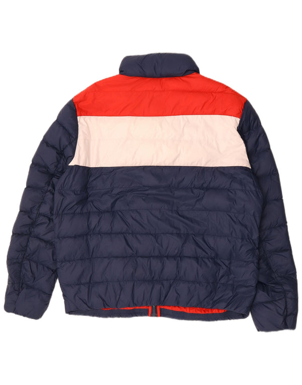 Jaqueta acolchoada masculina Tommy Hilfiger UK 44 2XL azul colorblock poliamida