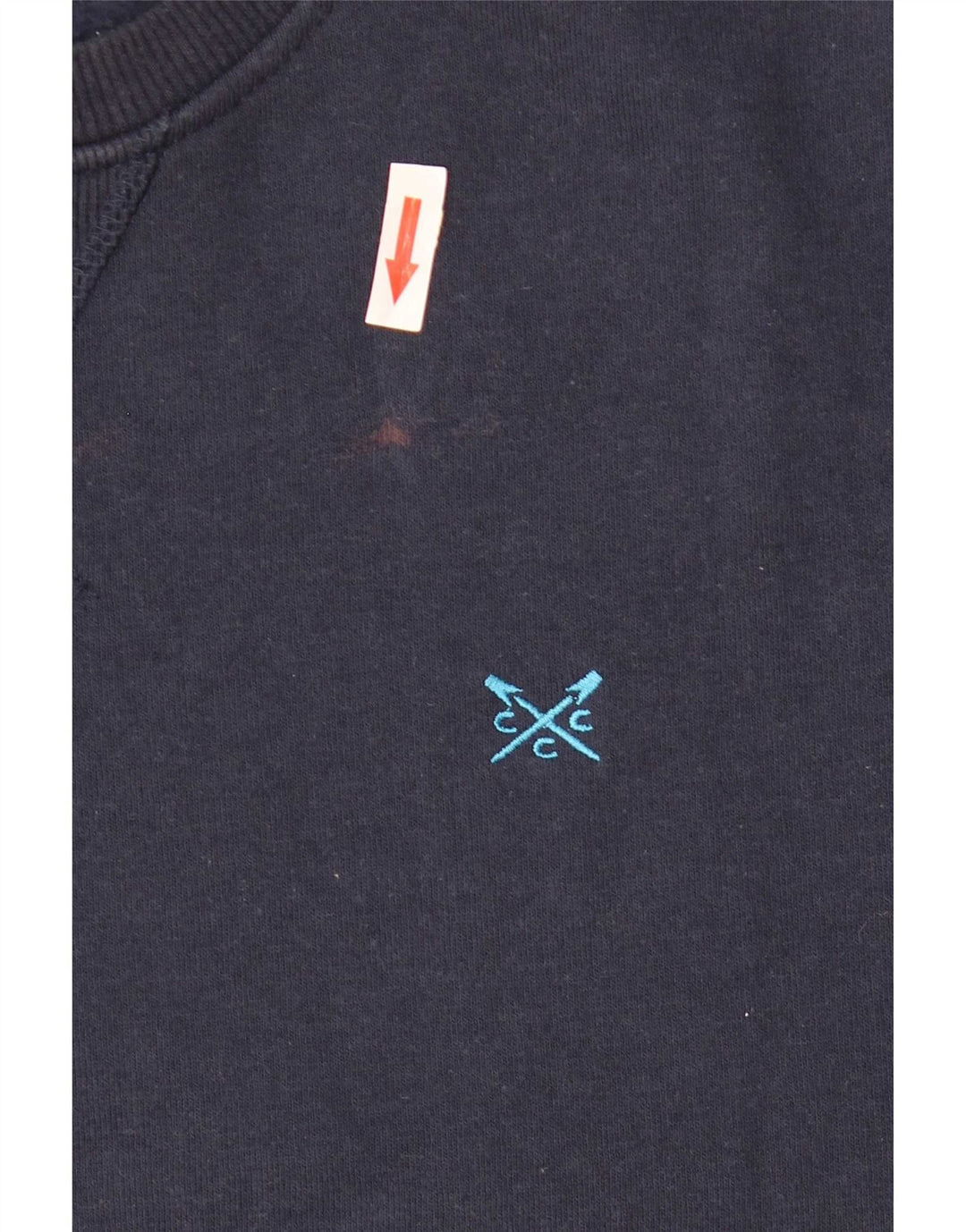 Crew Clothing Mens Moletom Jumper Grande Algodão Azul Marinho