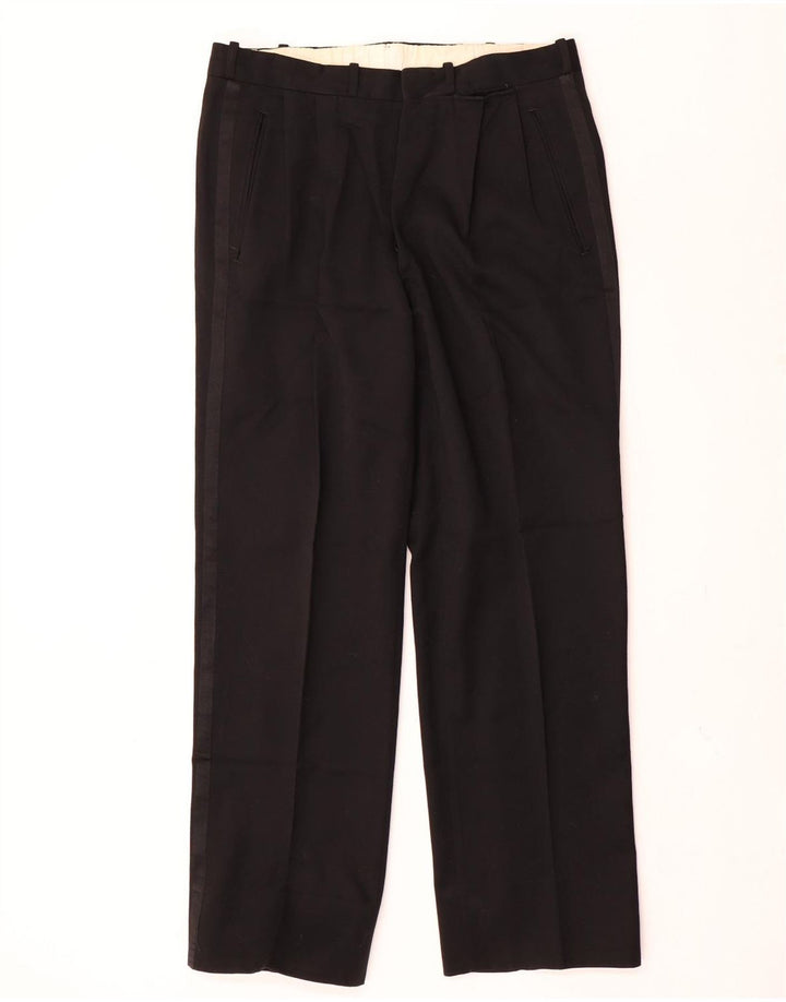 Terno masculino vintage de 1 botão e 2 peças IT 52 XL W32 L30 preto
