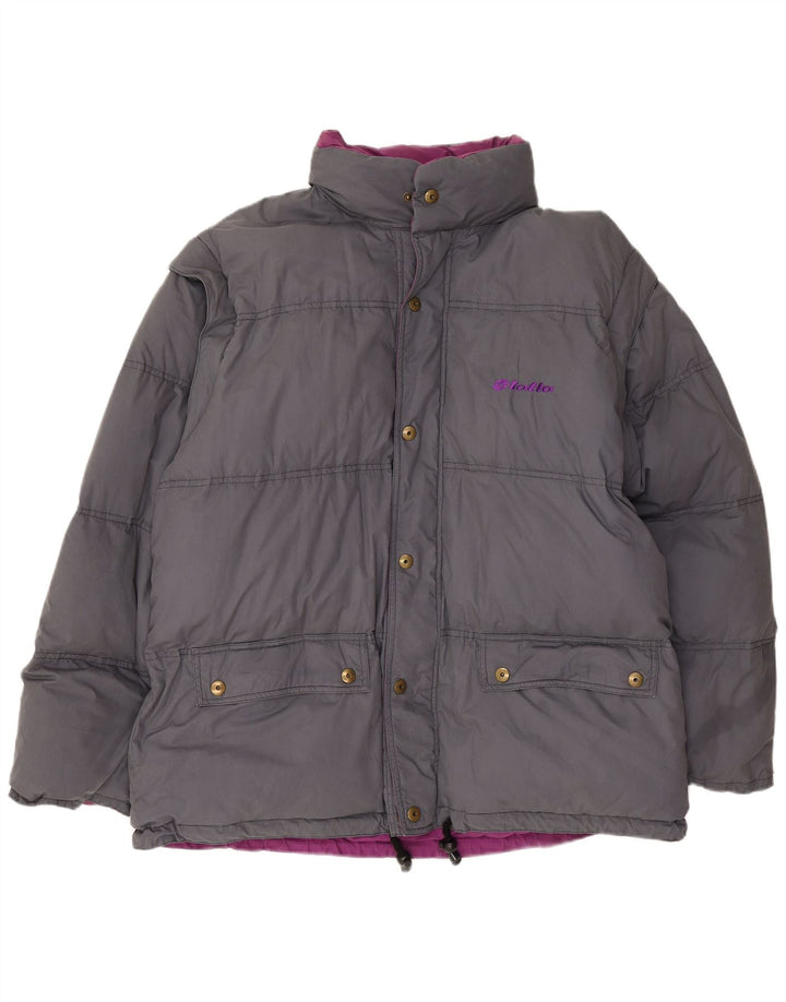 Jaqueta acolchoada reversível masculina Lotto UK 42 XL poliéster cinza