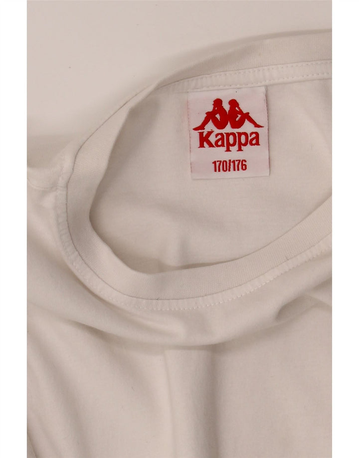 KAPPA Boys Top Long Sleeve 15-16 Years White Cotton Vintage Kappa and Second-Hand Kappa from Messina Hembry 