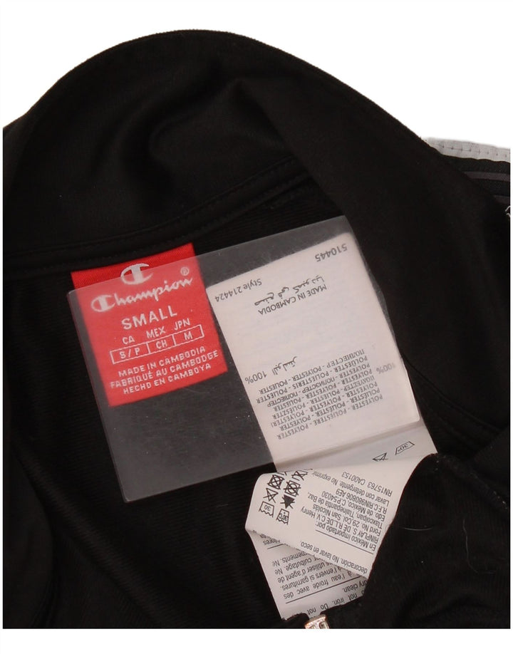 Champion Mens Graphic Tracksuit Top Jaqueta Pequena Poliéster Preto