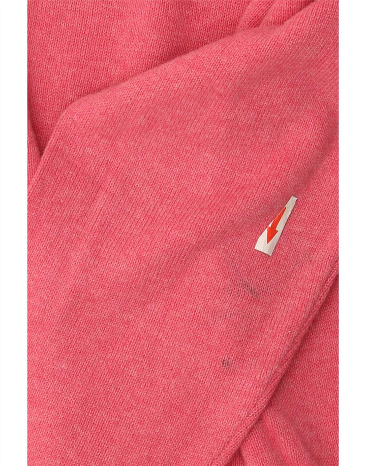 Suéter masculino Marks & Spencer com decote em V de algodão rosa médio