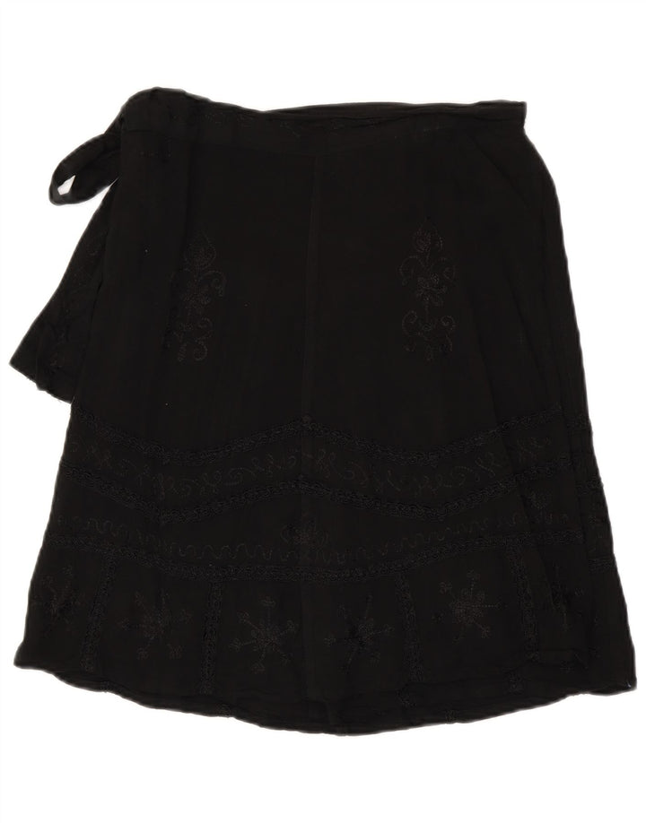 Saia feminina vintage W30 média preta Paisley