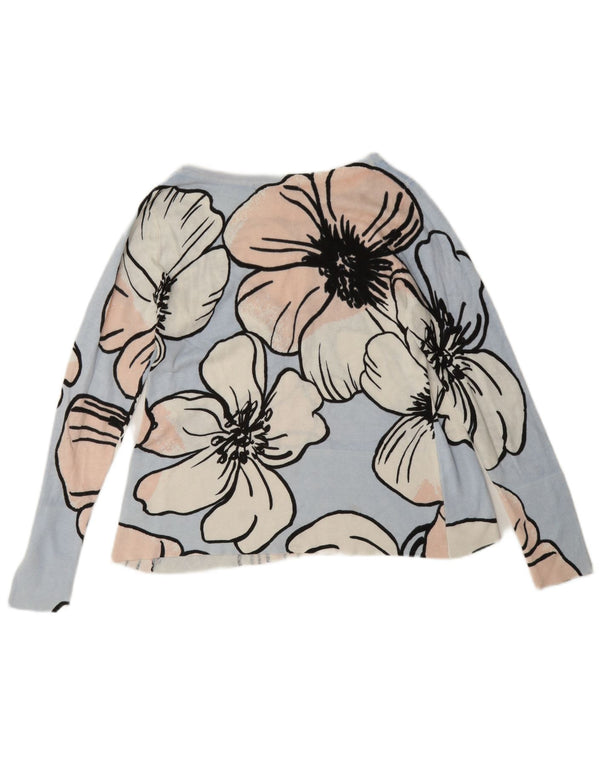 Blusa feminina Marks & Spencer Reino Unido 8 algodão floral azul pequeno