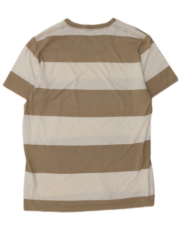 Camiseta masculina Hollister de algodão listrado marrom médio