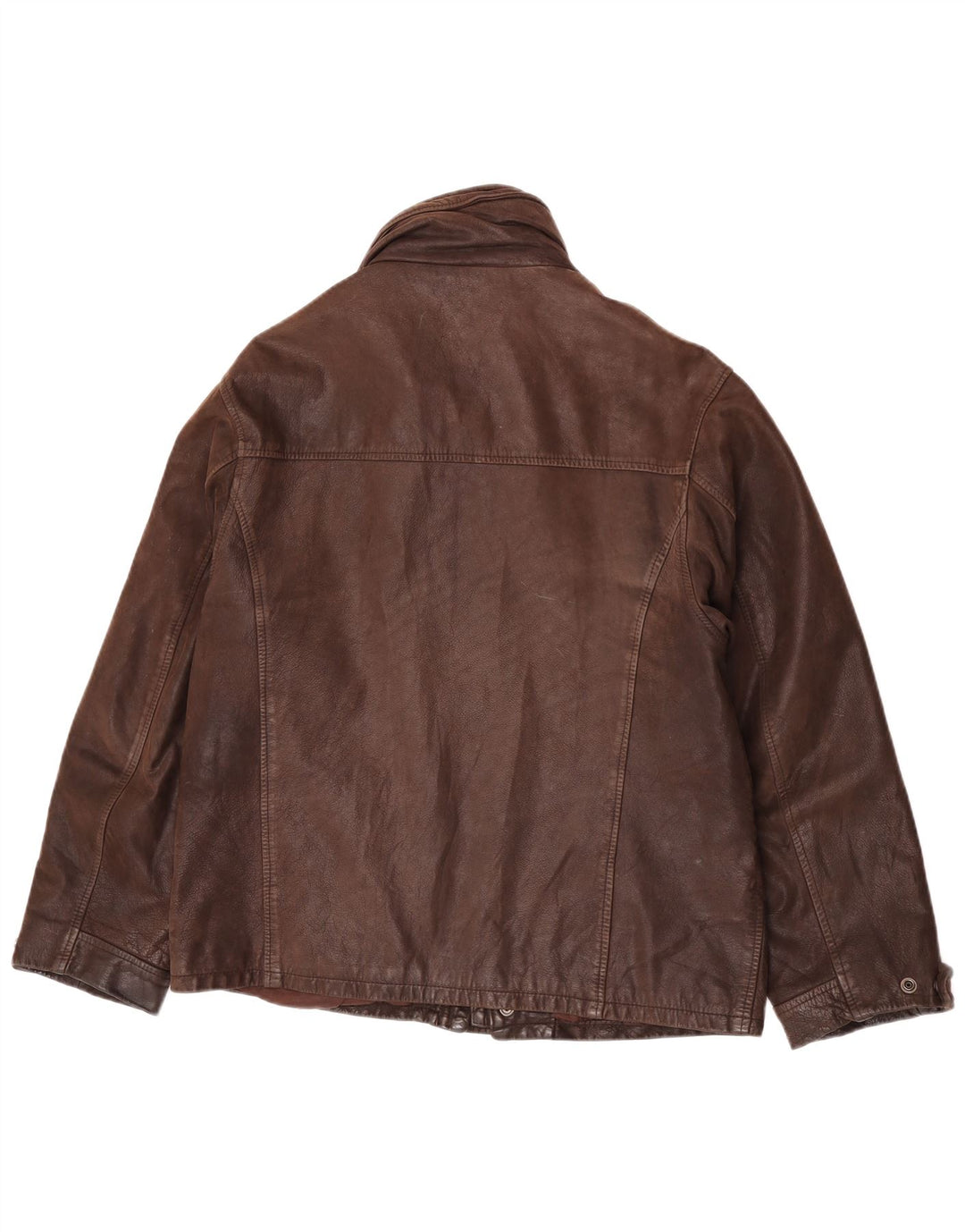 Jaqueta de couro masculina vintage IT 50 grande couro marrom