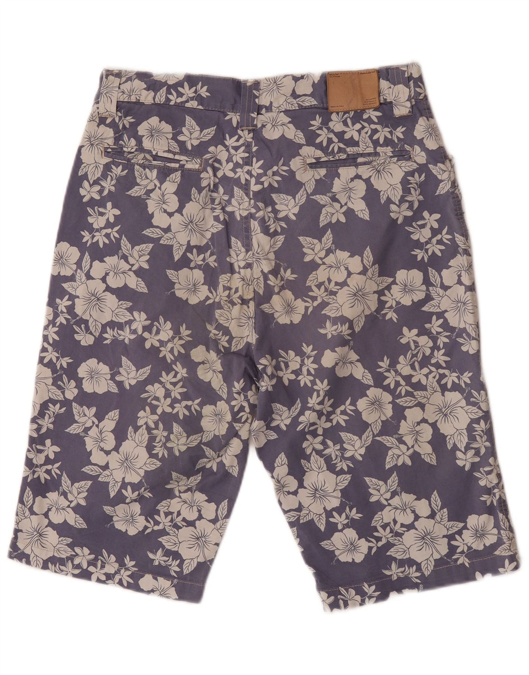 Bermuda masculina Jeckerson W31 algodão floral azul médio