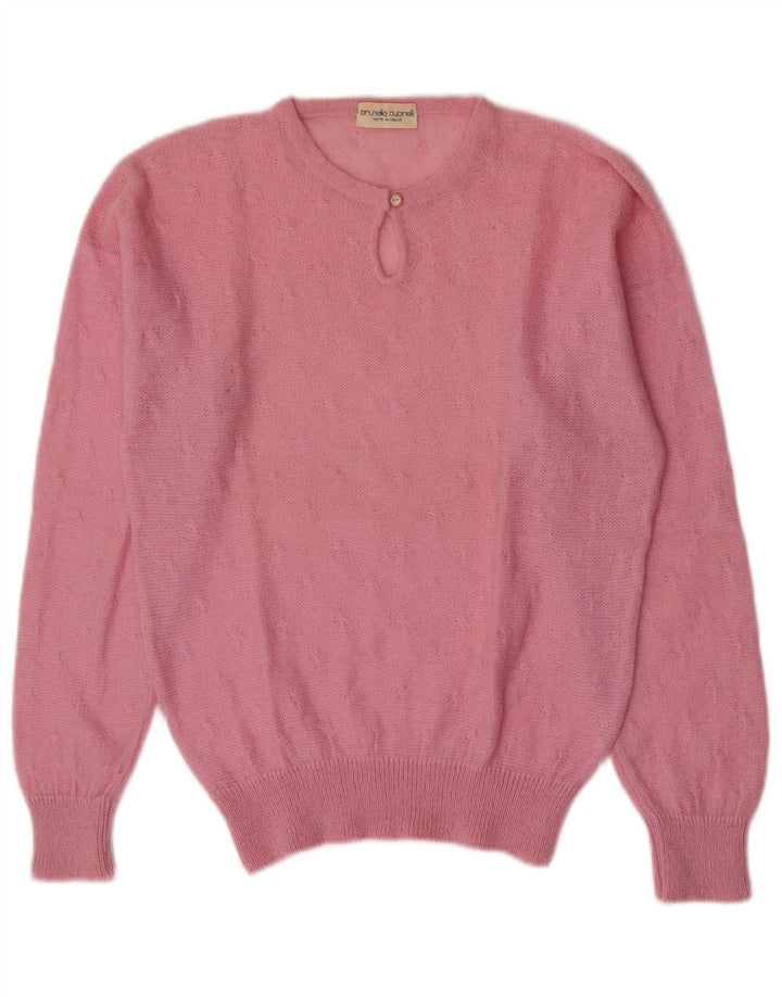 Suéter feminino Brunello Cucinelli com gola redonda IT 46 rosa grande