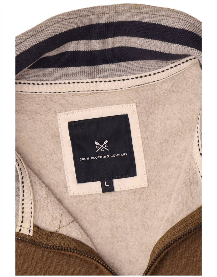 Crew Clothing Mens Treino Top Jaqueta Grande Algodão Marrom