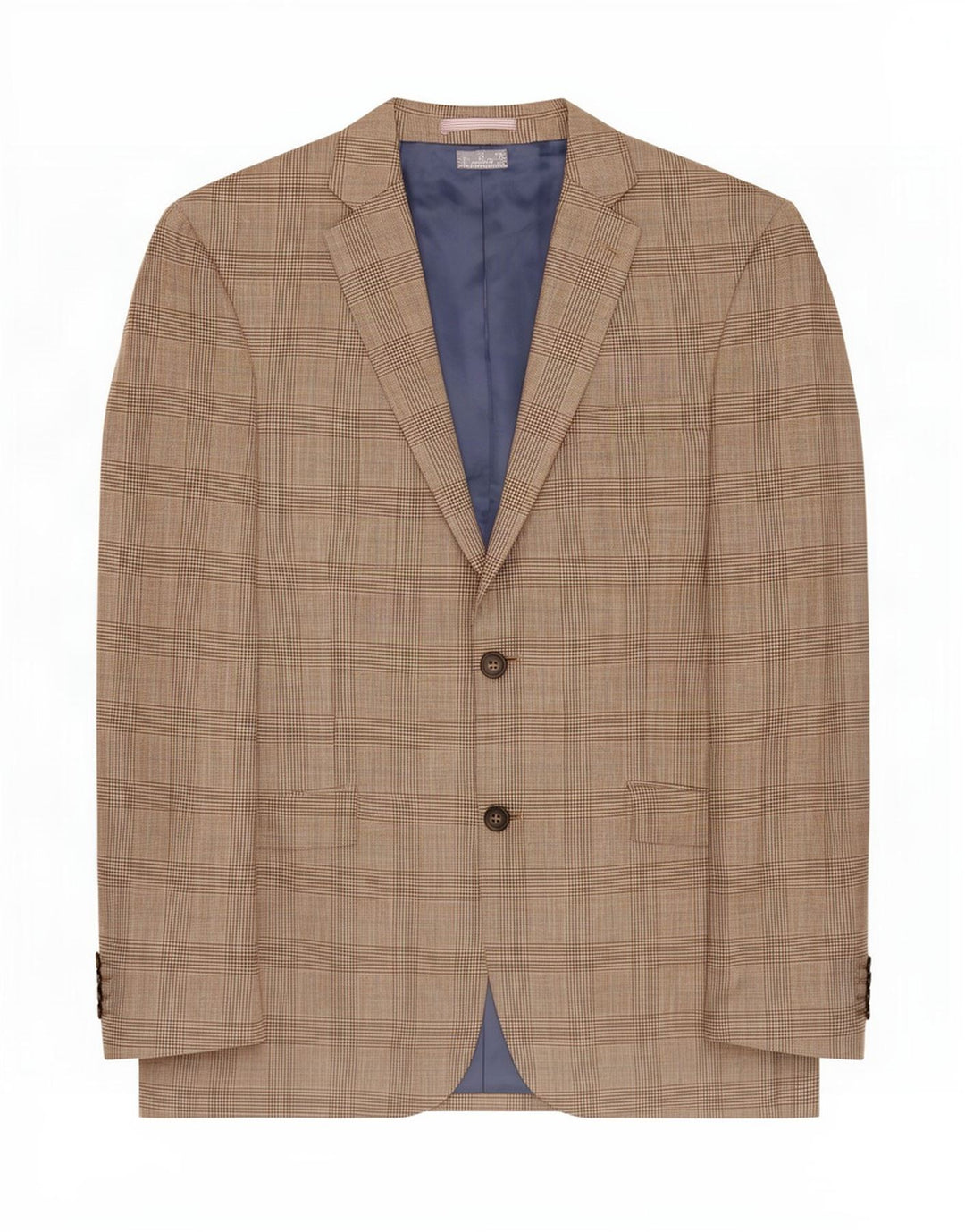 Jaqueta blazer masculina de 2 botões Marks & Spencer Reino Unido 40 xadrez bege médio