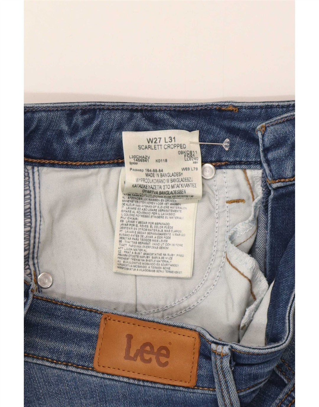 Calça jeans feminina Lee Scarlett W27 L26 algodão azul