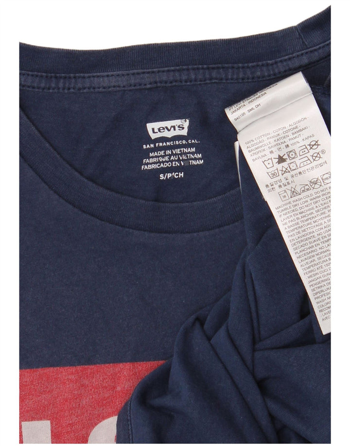 Camiseta gráfica masculina LEVI'S top pequeno algodão azul marinho
