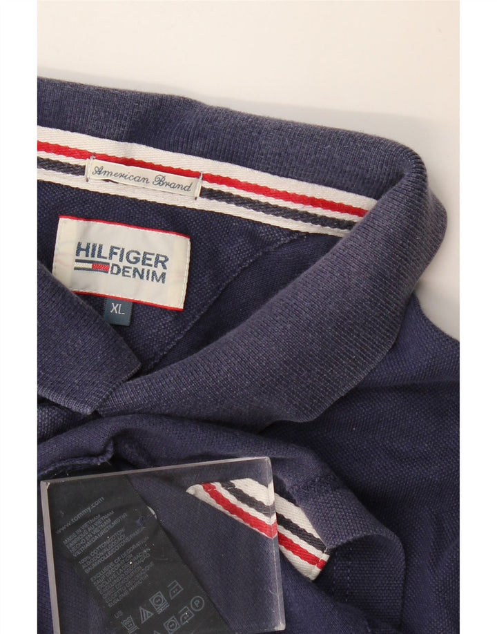 Camisa polo masculina TOMMY HILFIGER XL azul marinho algodão