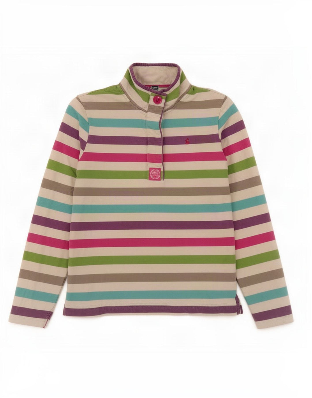 Joules moletom feminino jumper UK 12 médio listrado multicolorido