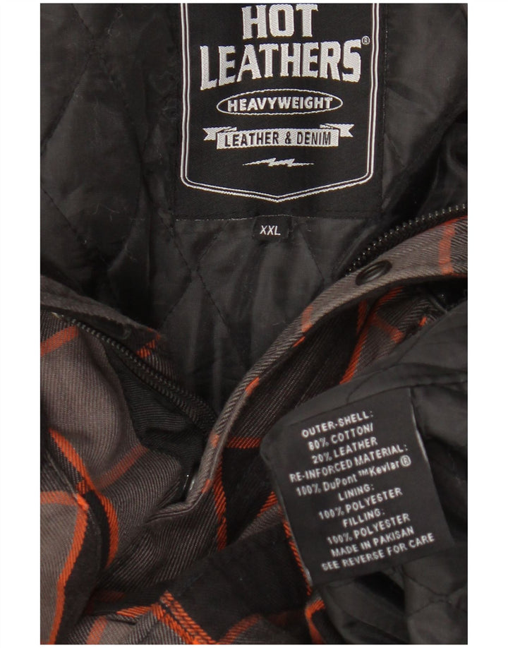 Camisa masculina vintage de lenhador 2XL algodão xadrez cinza