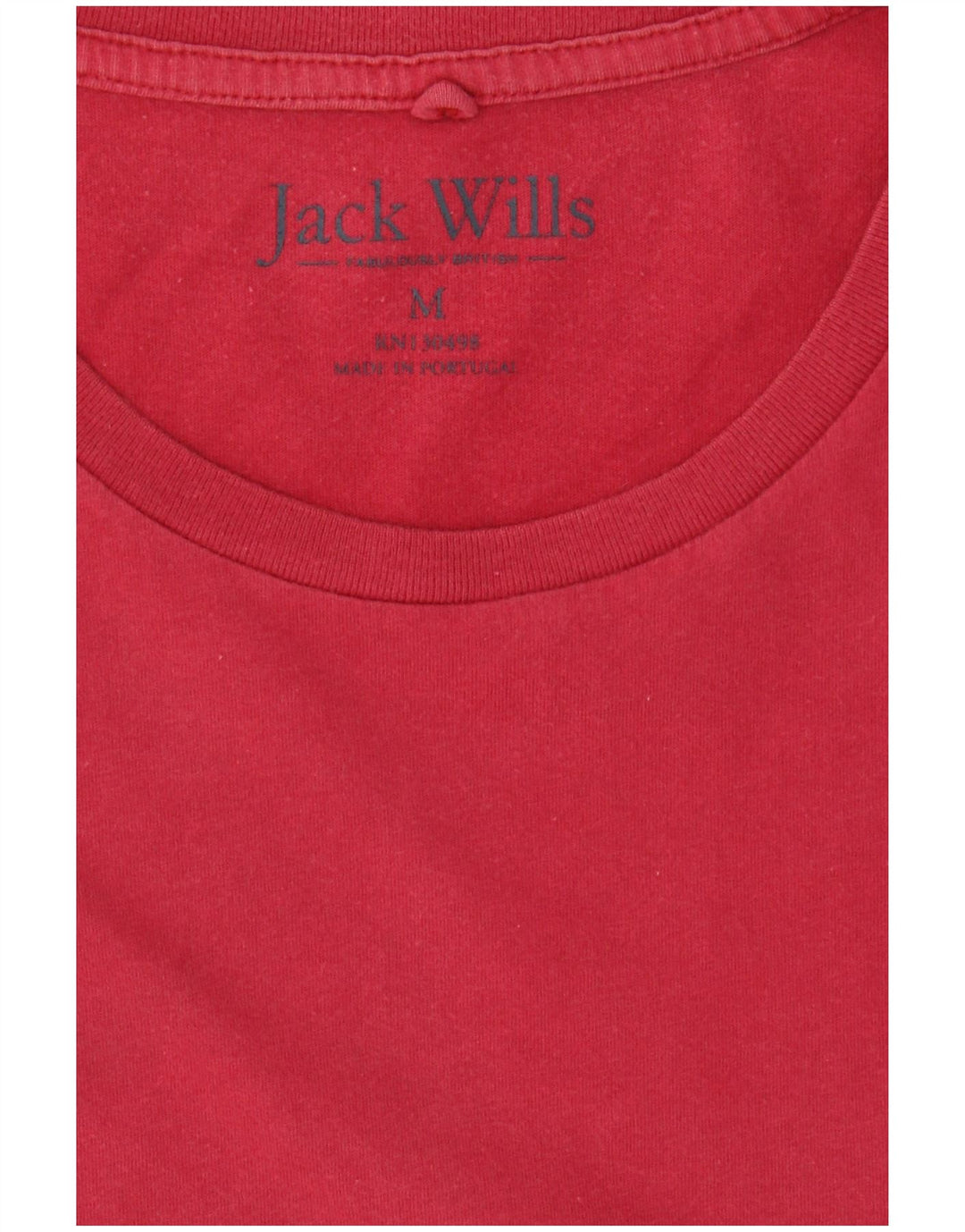 Camiseta masculina JACK WILLS Top médio algodão vermelho