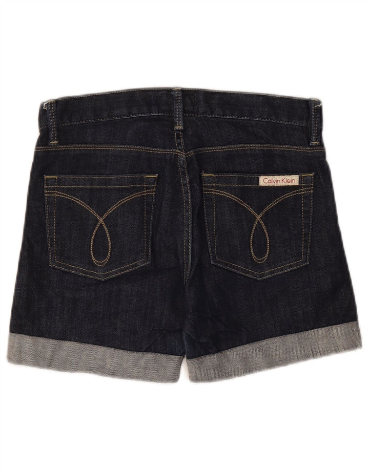 Calvin Klein Shorts jeans feminino de perna larga W28 médio azul marinho