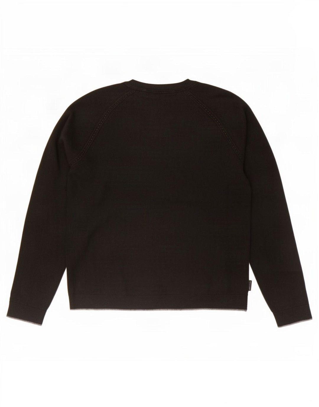 Suéter feminino Ted Baker com gola redonda Reino Unido 14 algodão preto médio