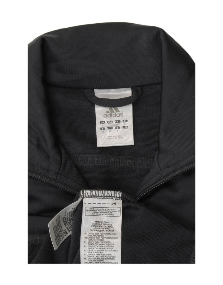 Adidas Womens Regular Fit Tracksuit Top Jacket UK 8 Pequeno Cinza Poliéster