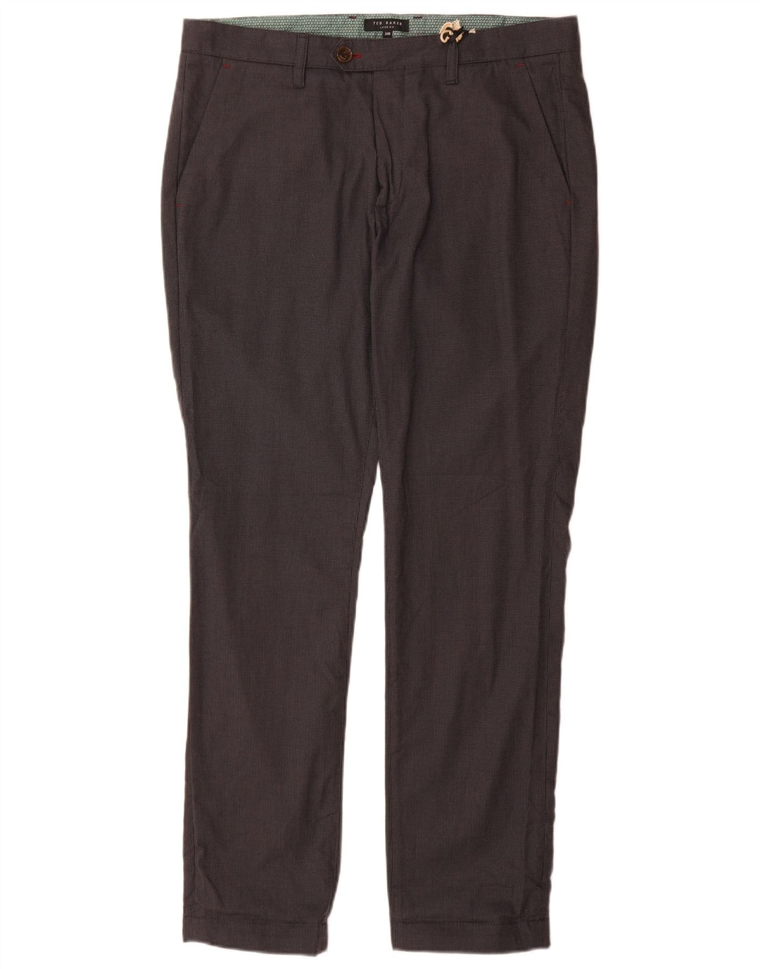 Calça masculina slim Ted Baker W34 L32 algodão cinza