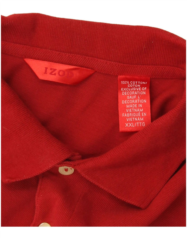Camisa polo masculina Izod 2XL algodão vermelho