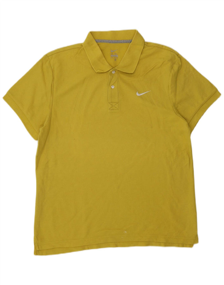Camisa polo masculina NIKE algodão amarelo médio