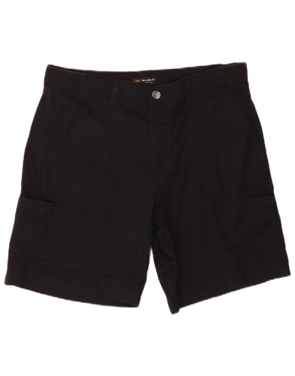 Shorts cargo feminino Lee de cintura média e ajuste relaxado US 14 XL W38 algodão preto